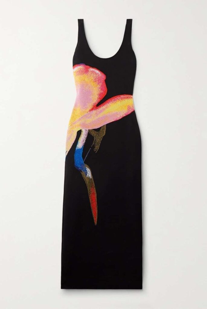 69eb3ca72a8950b311b1a2f6_original – WeShop AI Blog Photo Dress Changer garment reference showing a black dress with a colorful abstract pattern
