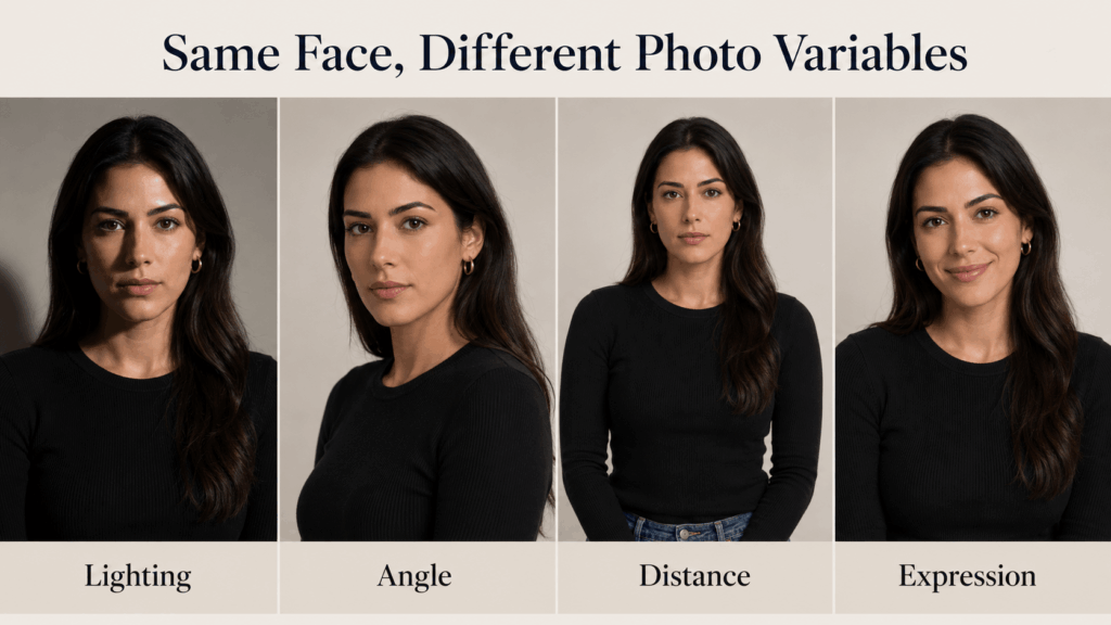 ChatGPT Image 2026年8月20日 02_00_50 1 – WeShop AI Blog AI face attractiveness tool test showing how lighting angle camera distance and expression change a portrait