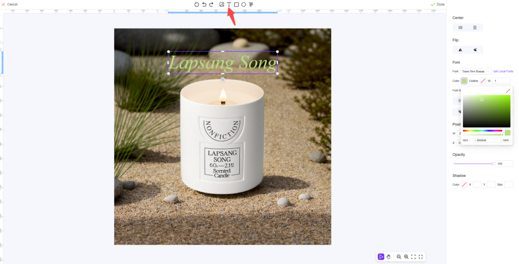 ai photo editor workspace
