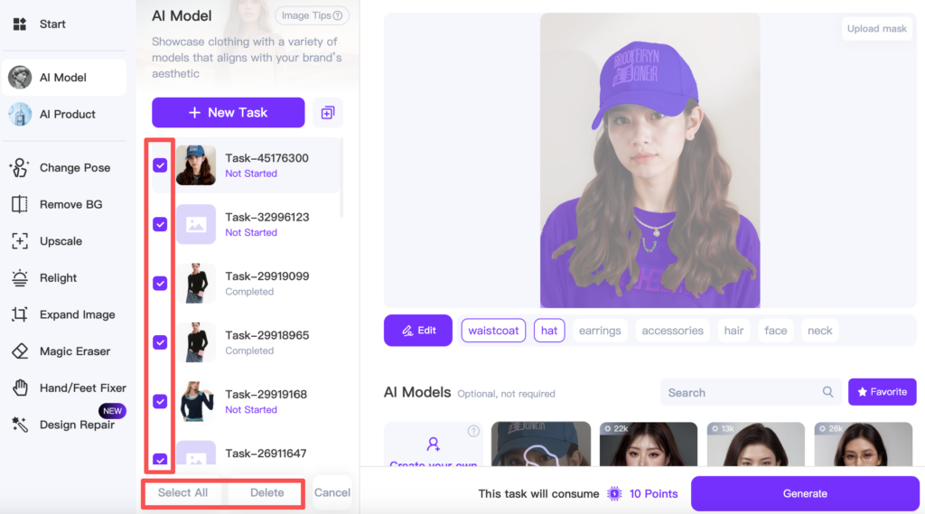 Batch Task Deletion by WeShop AI