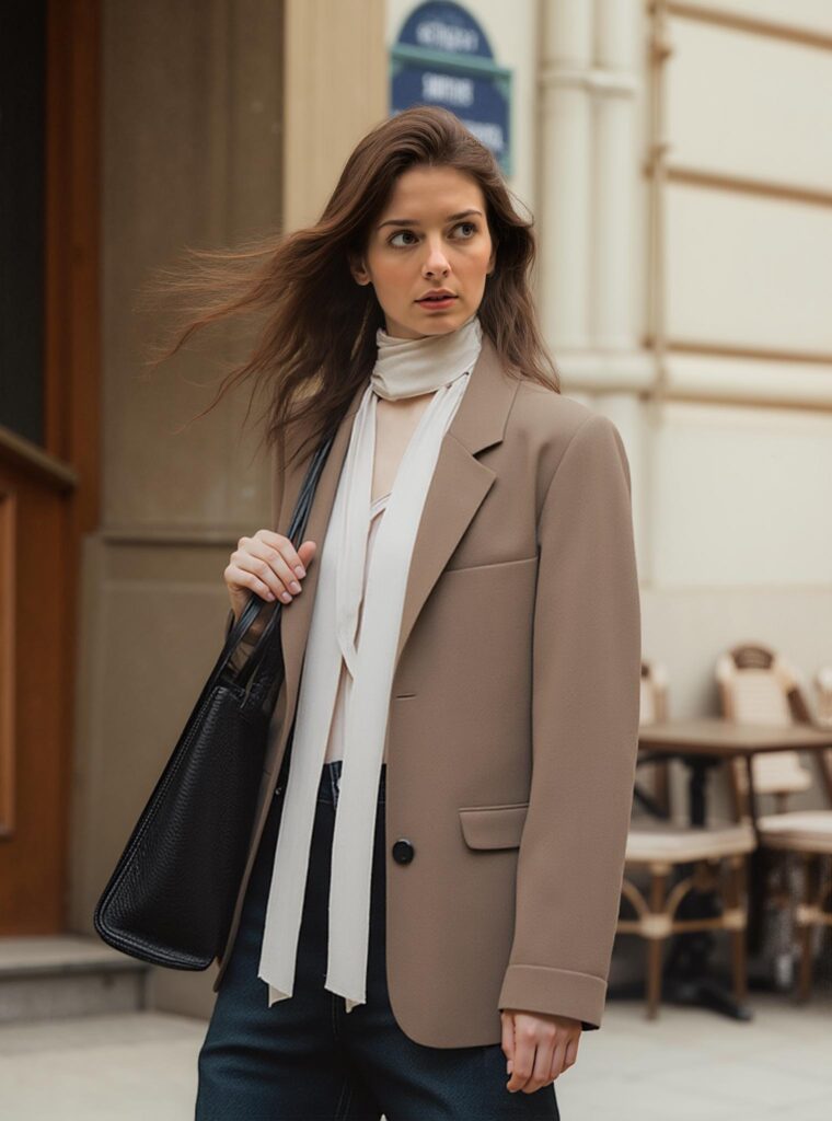 AI pose of a model holding a handbag