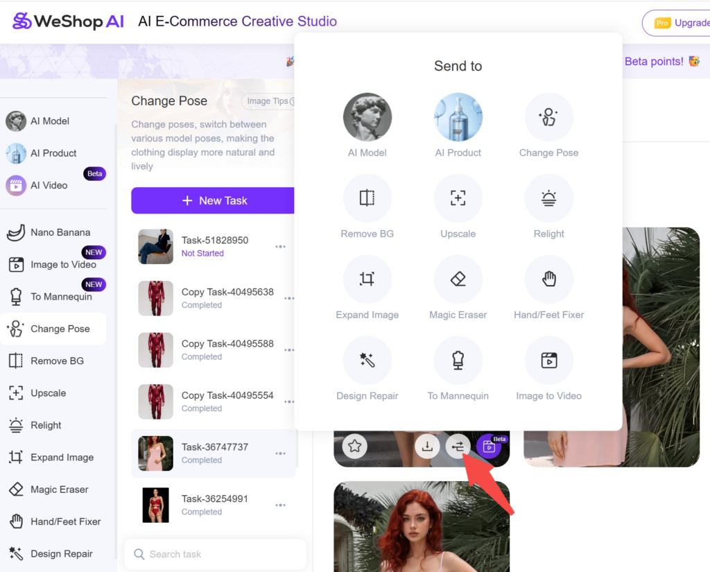 send to ai tools ai editing weshop ai