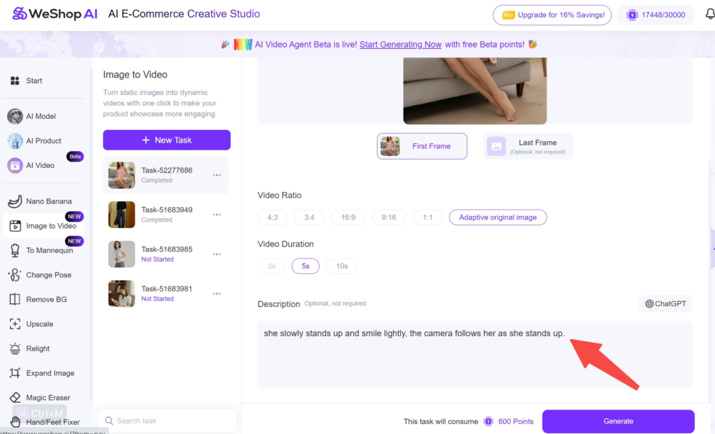 prompt ai pose changer weshop ai
