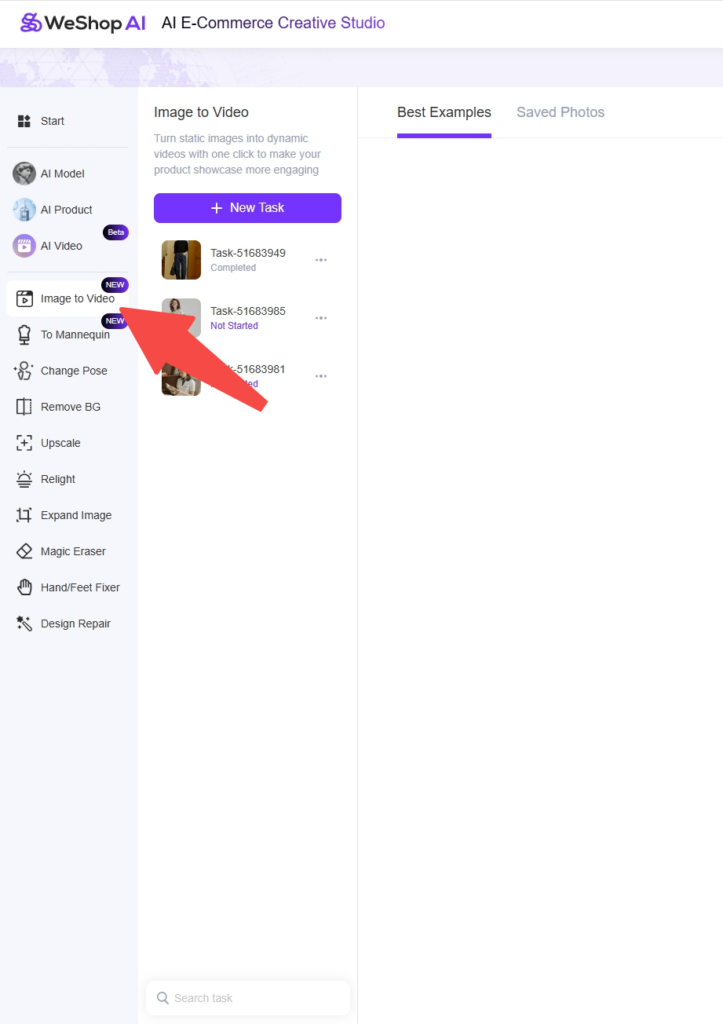 weshop ai image to video agent