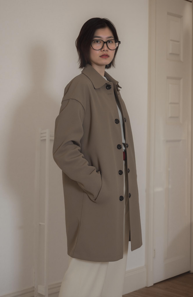 WeShop AI Pose Generator – Model wearing winter coat generated in multiple poses