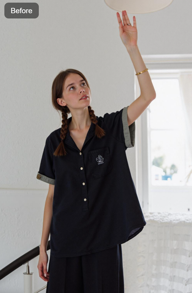 generated by AI pose tool from Weshop AI