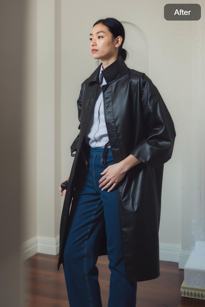 AI Model feature showcasing a fashion product on a virtual model