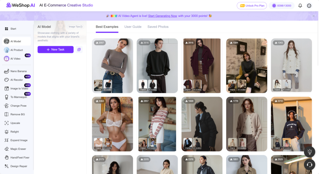 Weshop AI Model page