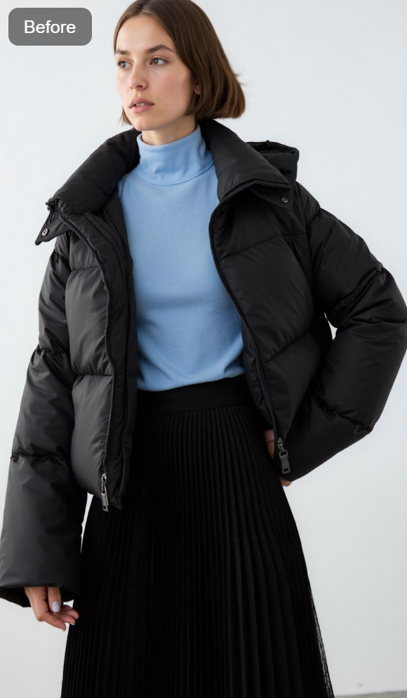 AI Model feature showcasing a fashion product on a virtual model