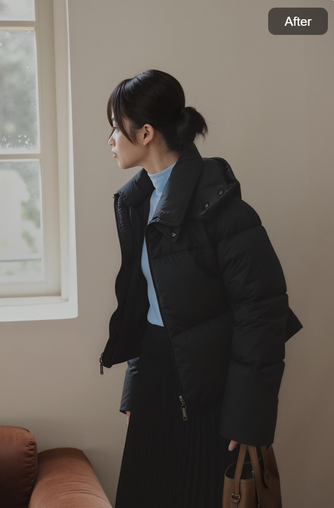 AI Model feature showcasing a fashion product on a virtual model