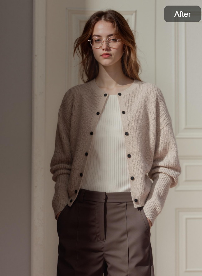 AI Model feature showcasing a fashion product on a virtual model