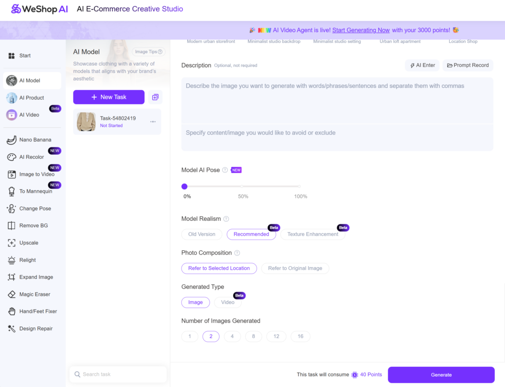 Weshop AI ai video page