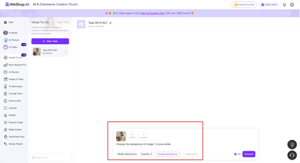 Virtual Try-On Agent web page