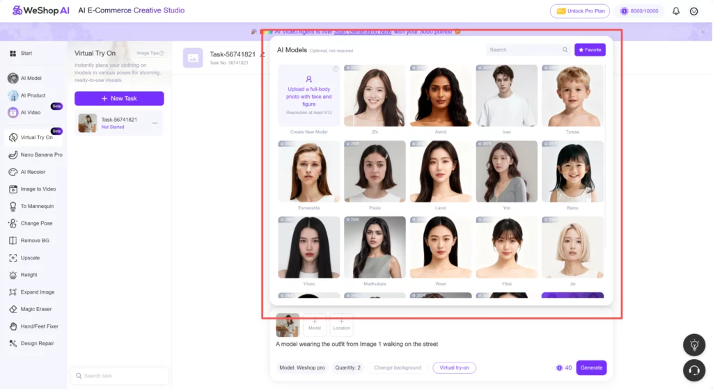Virtual Try-On Agent web page