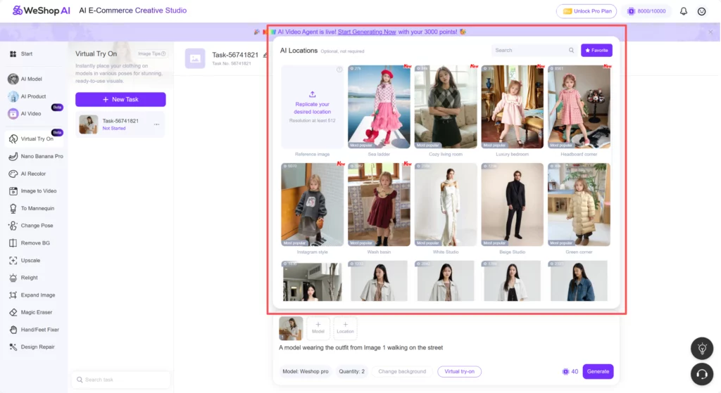 Virtual Try-On Agent web page