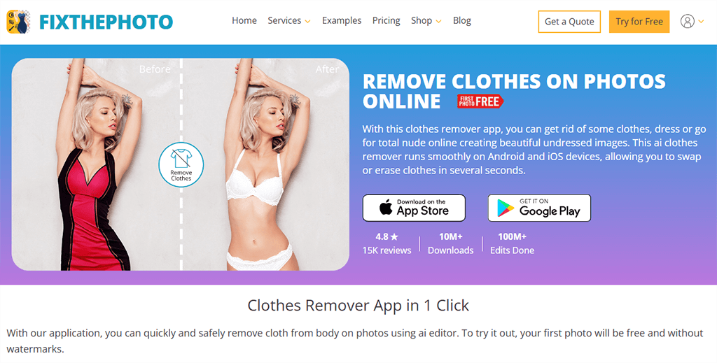 fixthephoto clothes remover changer homepage