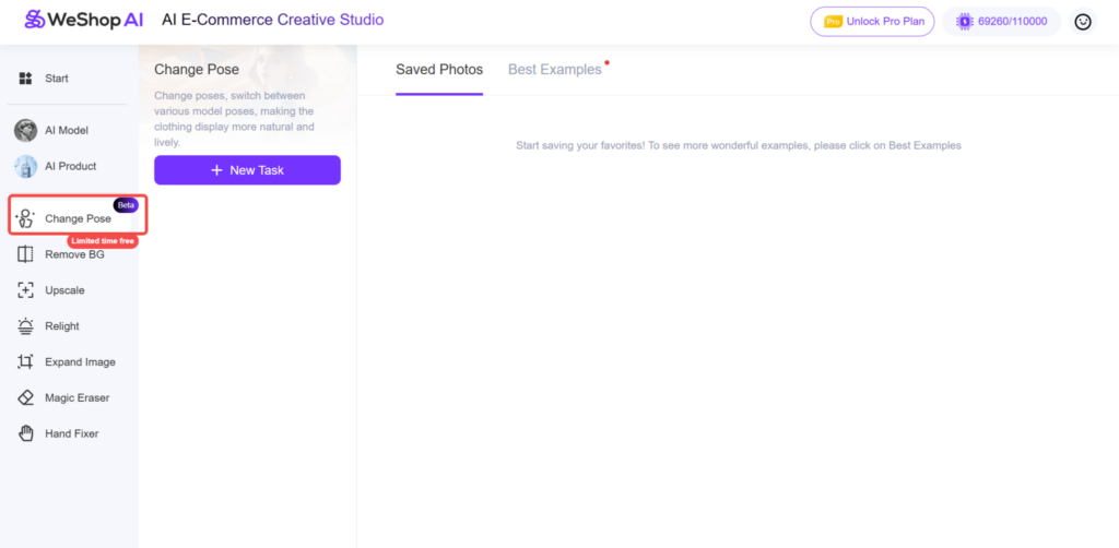 generated by AI pose tool from Weshop AI