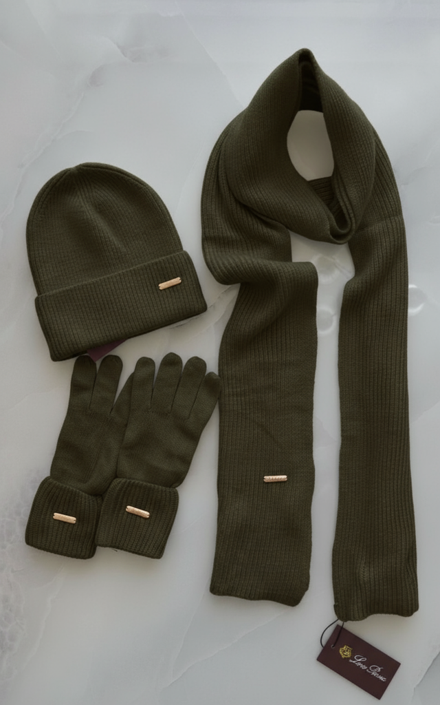 Different winter accessories recolored with WeShop AI Recolor, showing scarves, gloves, and hats in various seasonal tones.