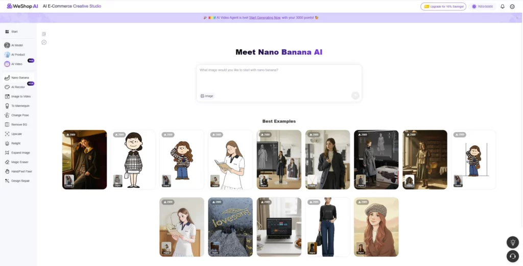 weshop ai workspace - google nano 2 nano banana 2 