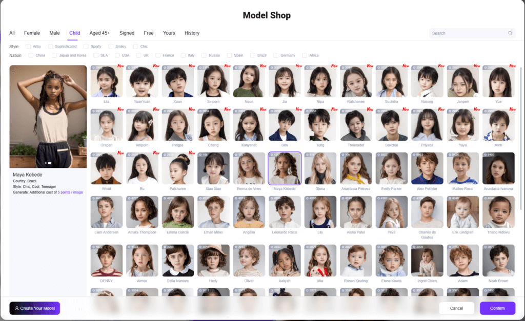 weshop ai workspace ai model teen girl models