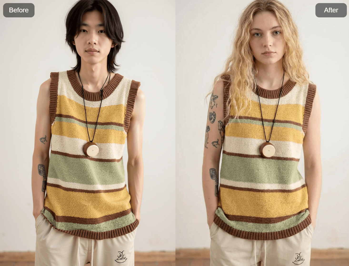 Weshop AI's gender swap tool generated image