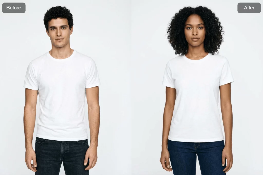 Weshop AI's gender swap tool generated image