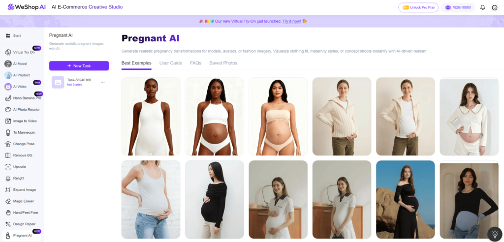 Weshop AI pregnant ai web page