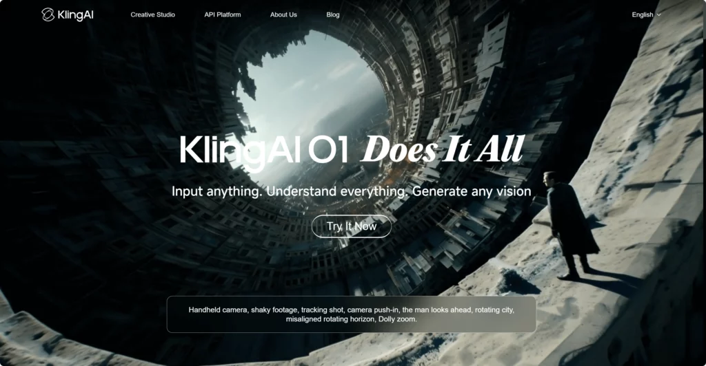 KlingAI web page