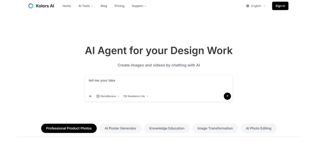 Kcolor AI web page