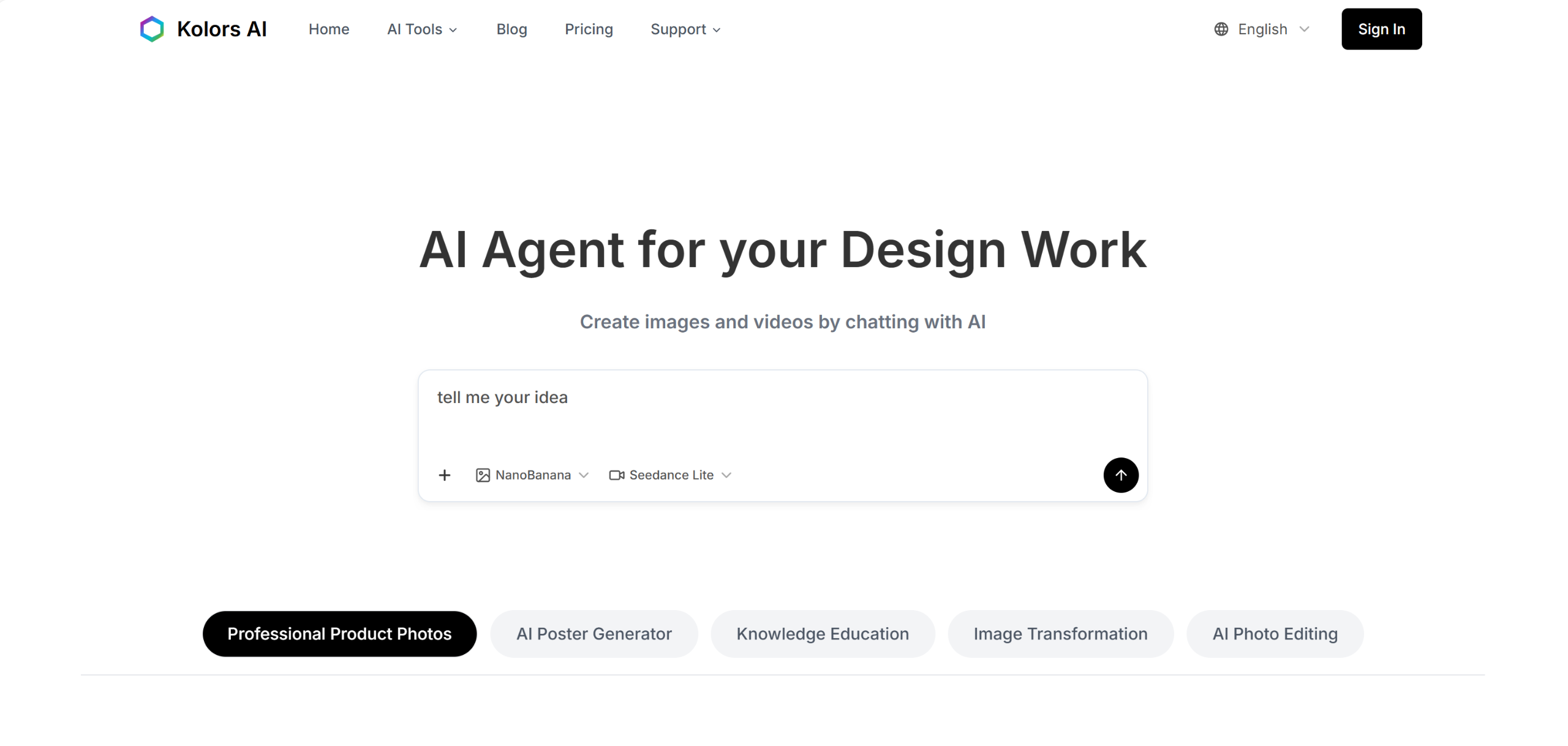Kcolor AI web page