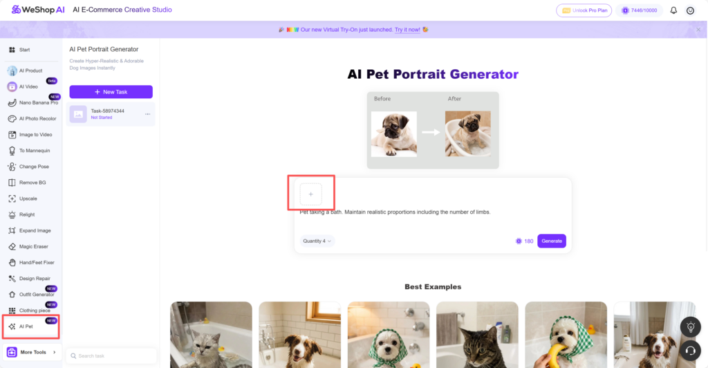 Weshop AI's AI Pet web page