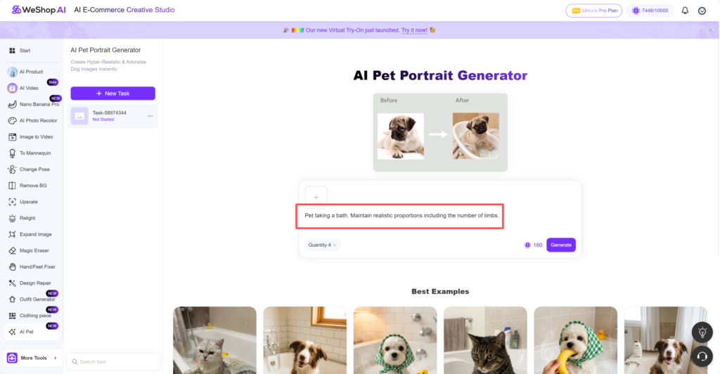 Weshop AI's AI Pet web page