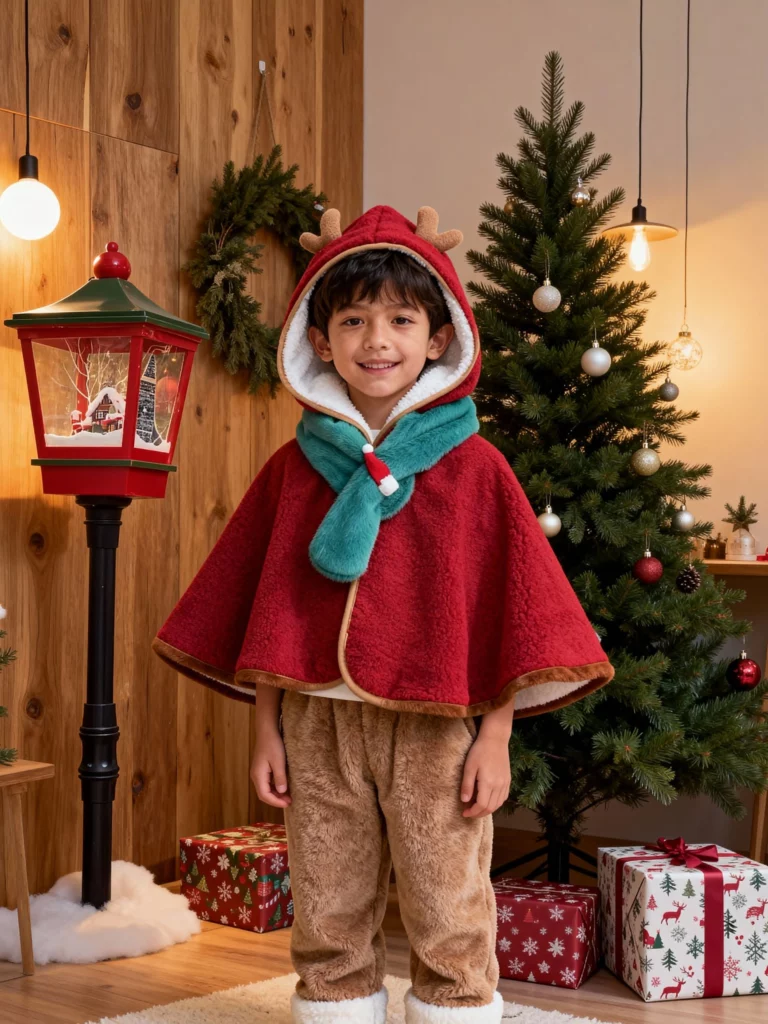 Weshop AI Virtual Try On generated Christmas kidswear images