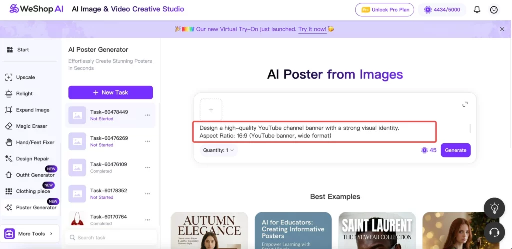ai poster generator by WeShop ai