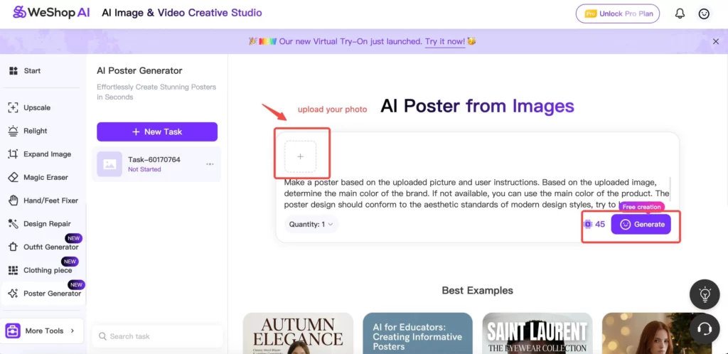 AI Poster Generator by WeShop AI