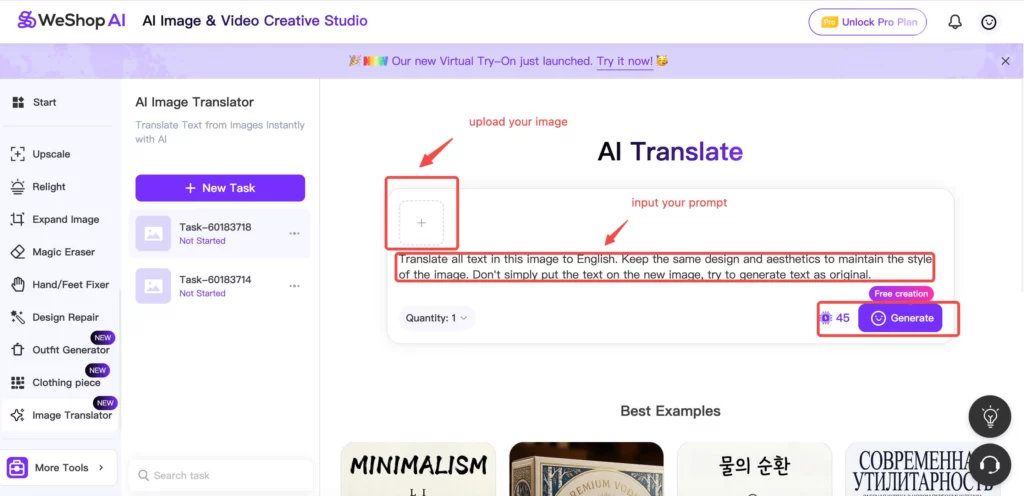 ai image translator by WeShop AI