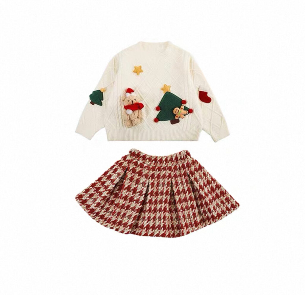 Weshop AI Virtual Try On generated Christmas kidswear images