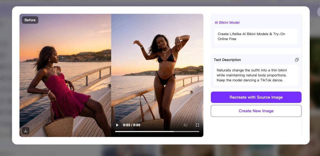 AI Bikini Model Video with WeShop AI