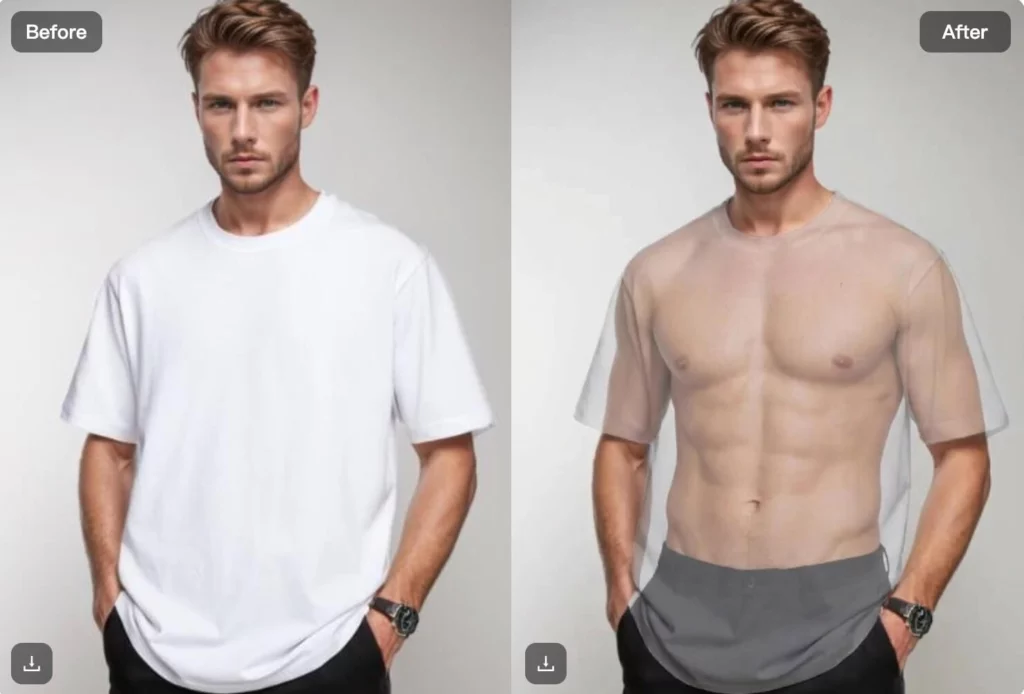 AI Undress vs. AI X-Ray on WeShop AI