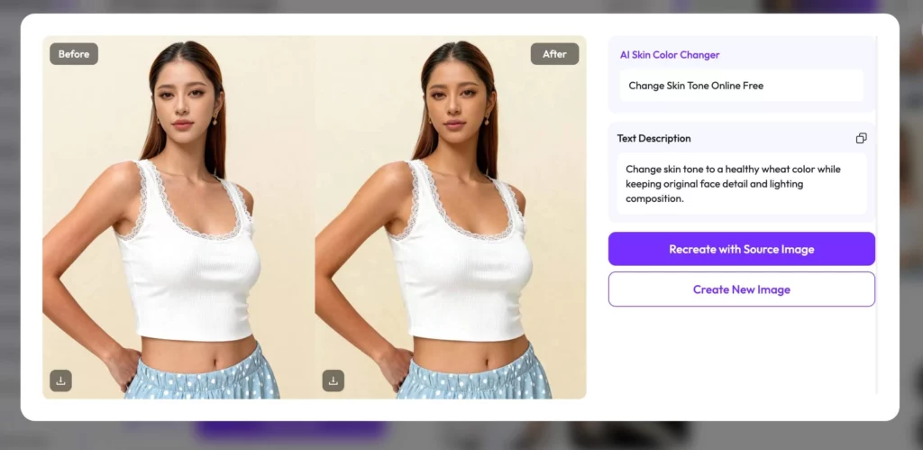AI Skin Color Changer with WeShop AI