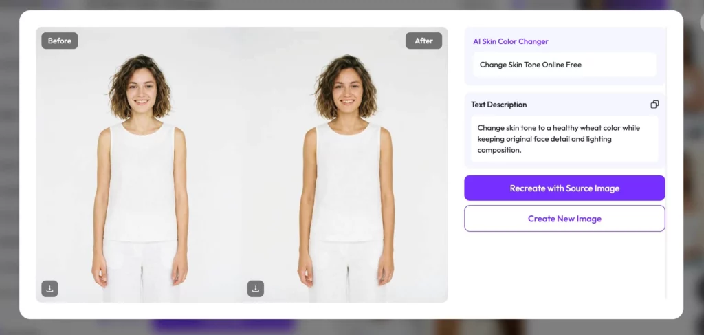 AI Skin Color Changer with WeShop AI