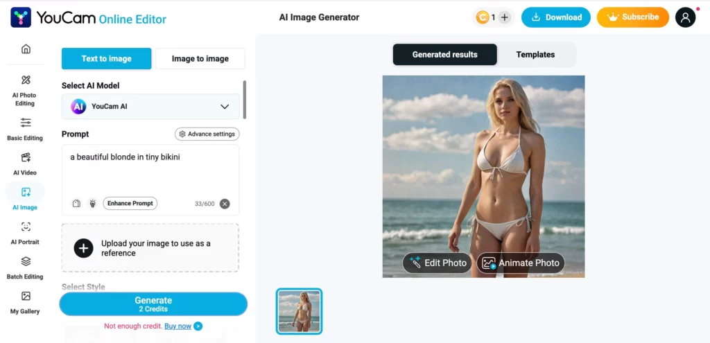 AI Tiny Bikini Model Generator