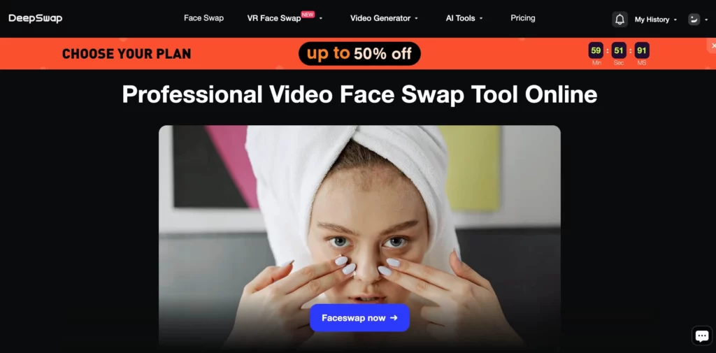 ai clothes remover screenshot of deepswap ai
