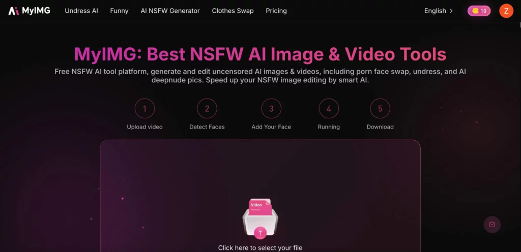 screenshot of myimg ai