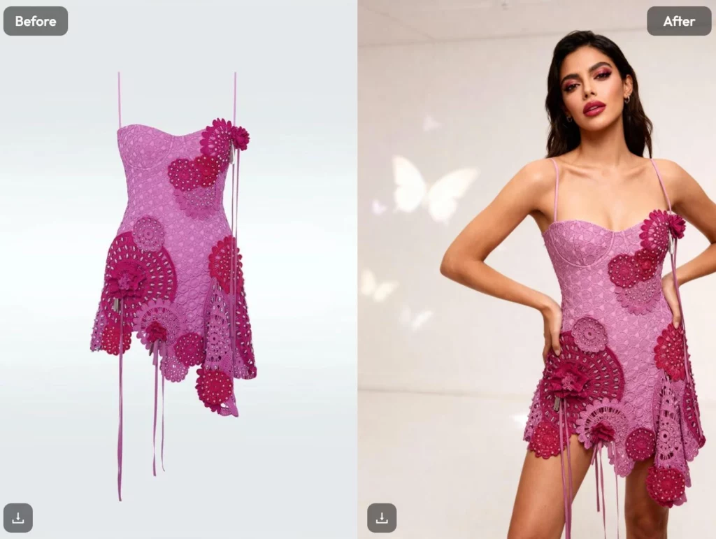 ai virtual try-on image generated on weshop ai