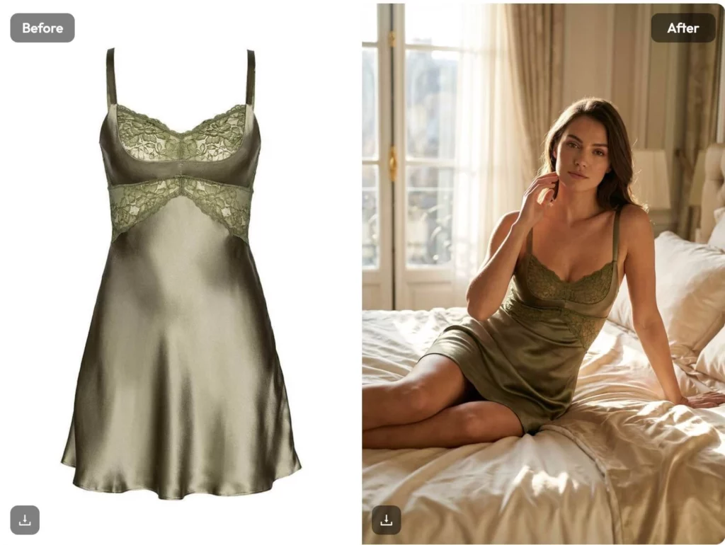 virtual try-on image generated on weshop ai