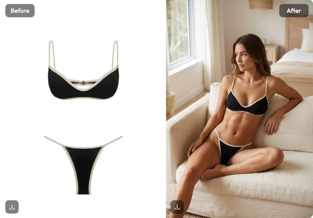 virtual try-on image generated on weshop ai