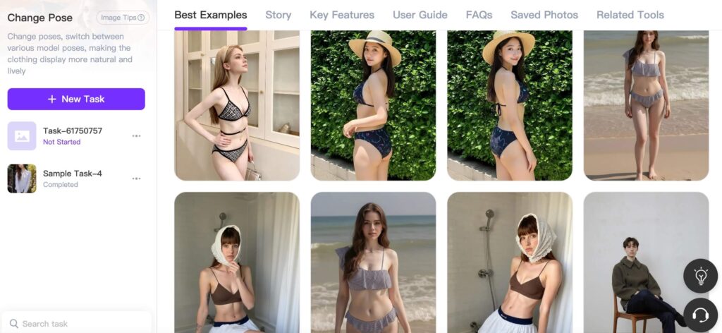 AI Pose Change for Lingerie Models