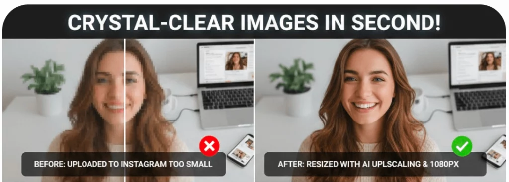illustration of Resized Images for Instagram