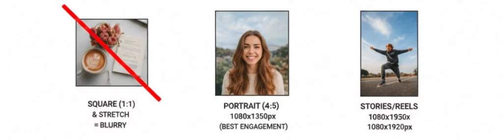 illustration of Resized Images for Instagram